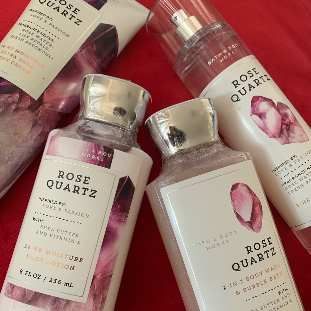 Bath & Body Works 4pc Bundle (Rose Quartz)